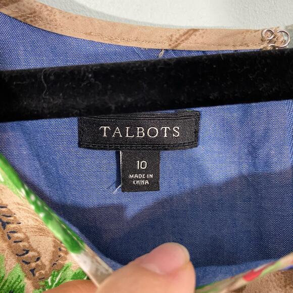 Talbots Women's Tropical Hawaiian Print Sleeveless Sheath Dress Size 10 - Picture 6 of 8